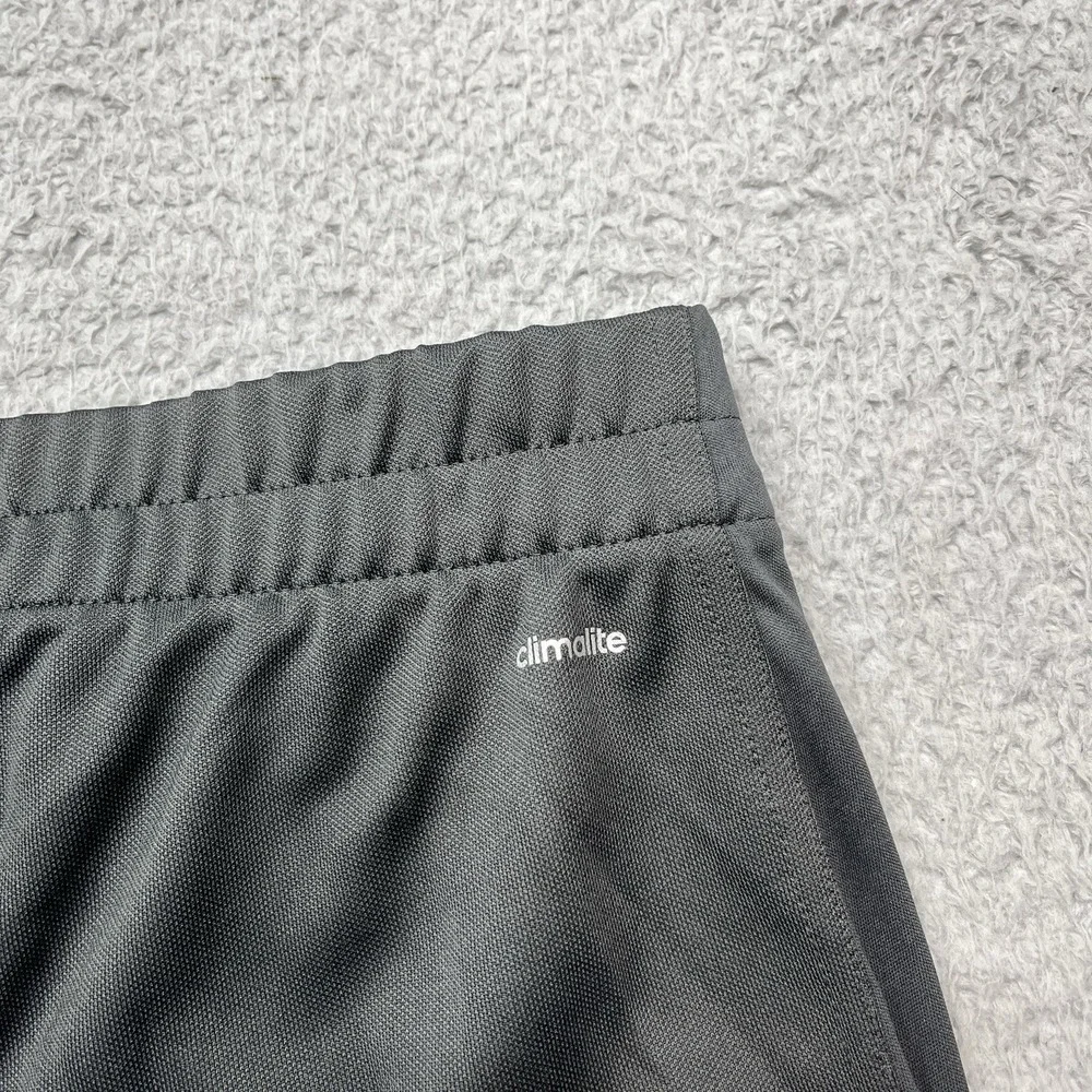 Adidas Track Pants Mens M ClimaLite Sweatpants Gray Zip Legs 3-Stripe Streetwear